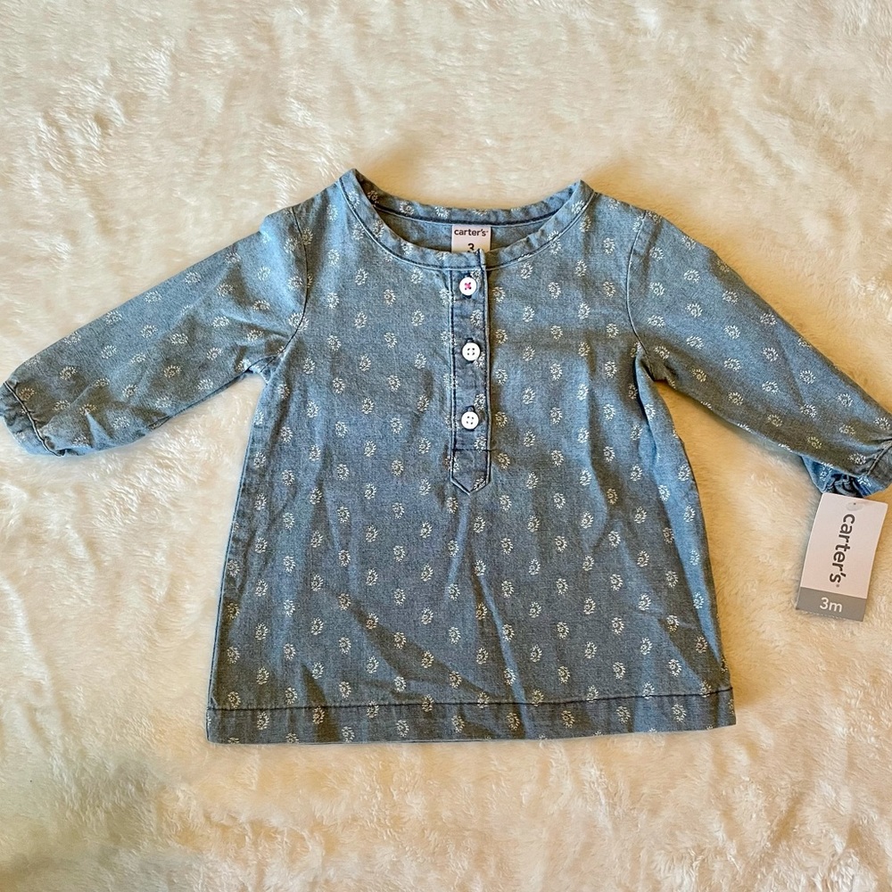 NWT - Carter’s Long Sleeve Chambray Top